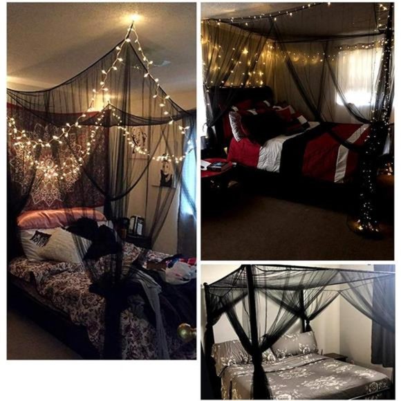 Mosquito NET for Bed Canopy, Four Corner Post Curtains Bed Canopy Elegant Net - Picture 3 of 7